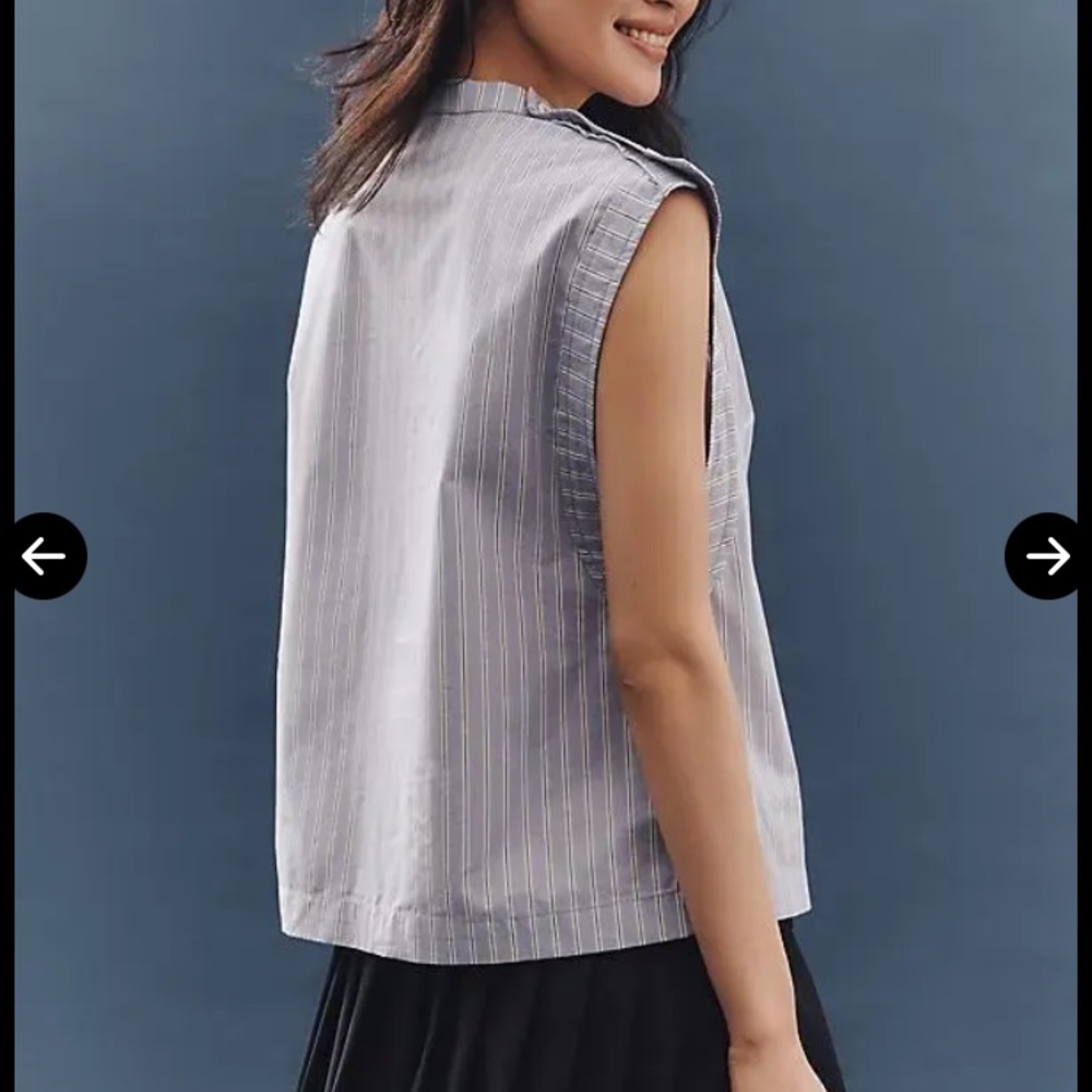 Anthropologie MAEVE Button-Sleeve Popover Top - Picture 4 of 13